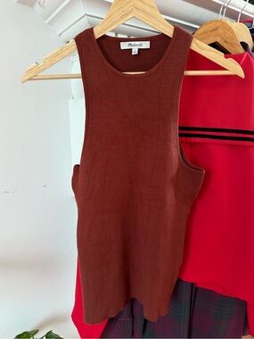 Madewell Ribbed Knit Sleeveless Tank Top - Brown
